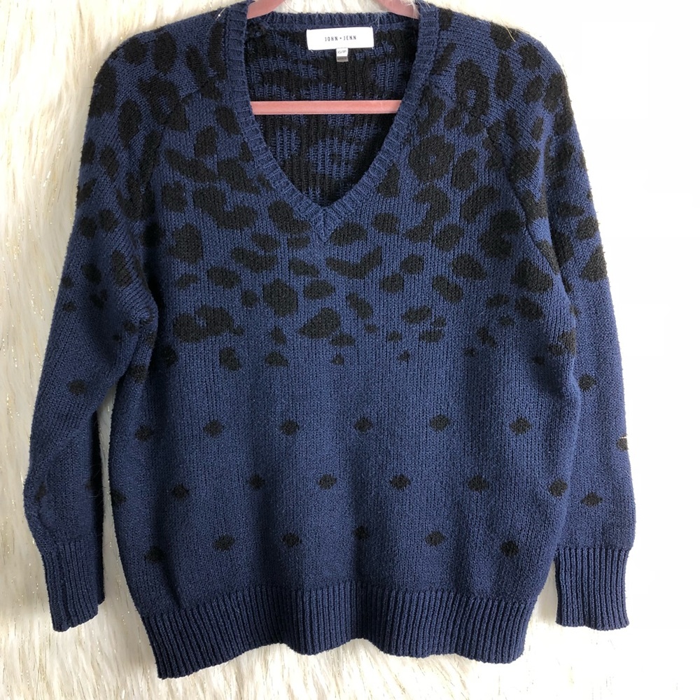 Anthropologie John + Jenn leopard print sweater